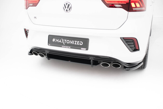 Street Pro Heckschürze Diffusor für Volkswagen T-Roc R Mk1 SCHWARZ