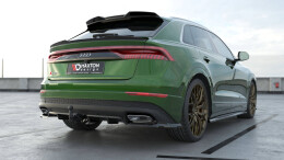 Mittlerer Cup Diffusor Heck Ansatz DTM Look für Audi Q8 Mk1 Facelift schwarz Hochglanz