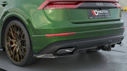 Mittlerer Cup Diffusor Heck Ansatz DTM Look für Audi Q8 Mk1 Facelift schwarz Hochglanz