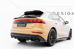 Mittlerer Cup Diffusor Heck Ansatz DTM Look passend für Audi Q8 Mk1 Facelift schwarz Hochglanz