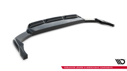 Mittlerer Cup Diffusor Heck Ansatz DTM Look passend für Audi Q8 Mk1 Facelift schwarz Hochglanz