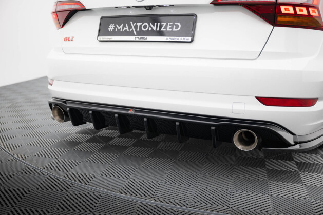 Street+ Heck Ansatz Diffusor passend für VW Jetta GLI Mk7 schwarz Hochglanz