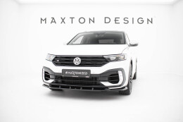 Cup Spoilerlippe Front Ansatz für Volkswagen T-Roc R Mk1 schwarz Hochglanz