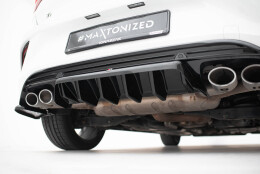Mittlerer Cup Diffusor Heck Ansatz DTM Look passend für VW T-Roc R Mk1 schwarz Hochglanz