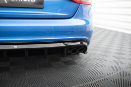 Heck Ansatz Diffusor für Audi S4 Limousine / Avant B8 schwarz Hochglanz