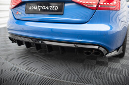 Heck Ansatz Diffusor für Audi S4 Limousine / Avant B8 schwarz Hochglanz
