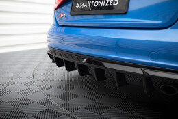 Heck Ansatz Diffusor passend für Audi S4 Limousine / Avant B8 schwarz Hochglanz