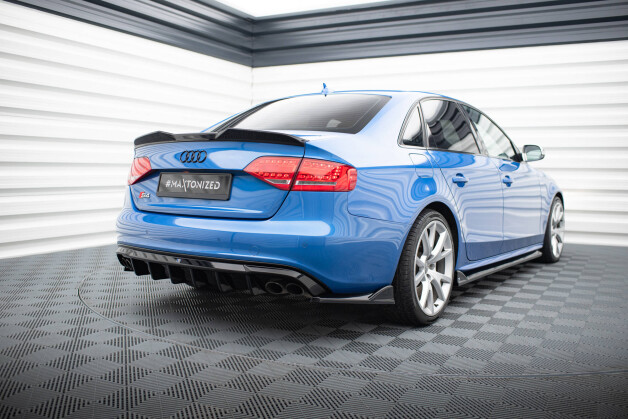 Street+ Heck Ansatz Flaps V.2 passend für Audi S4 Limousine B8 schwarz Hochglanz