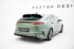 Mittlerer Cup Diffusor Heck Ansatz DTM Look passend für Kia Proceed GT-Line Mk1 Facelift schwarz Hochglanz