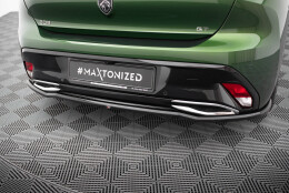 Mittlerer Cup Diffusor Heck Ansatz DTM Look passend für Peugeot 308 GT Hatchback Mk3 schwarz Hochglanz