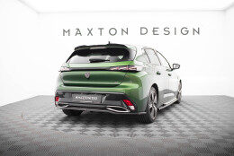 Mittlerer Cup Diffusor Heck Ansatz DTM Look passend für Peugeot 308 GT Hatchback Mk3 schwarz Hochglanz