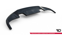 Mittlerer Cup Diffusor Heck Ansatz DTM Look passend für Peugeot 308 GT Hatchback Mk3 schwarz Hochglanz