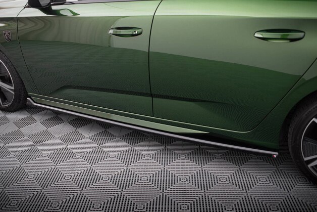 Street+ Seitenschweller Leisten passend für Peugeot 308 GT Hatchback Mk3 schwarz Hochglanz