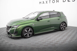 Seitenschweller Ansatz Cup Leisten passend für Peugeot 308 GT Hatchback Mk3 schwarz Hochglanz