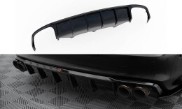 Heck Ansatz Diffusor passend für Audi S7 C7 schwarz Hochglanz