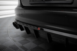 Heck Ansatz Diffusor passend für Audi S7 C7 schwarz Hochglanz