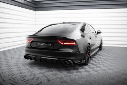 Heck Ansatz Diffusor passend für Audi S7 C7 schwarz Hochglanz