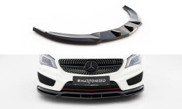 Cup Spoilerlippe Front Ansatz für Mercedes-Benz CLA AMG-Line C117 schwarz Hochglanz