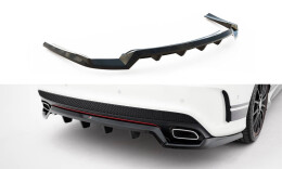 Mittlerer Cup Diffusor Heck Ansatz DTM Look passend für Mercedes-Benz CLA AMG-Line C117 schwarz Hochglanz