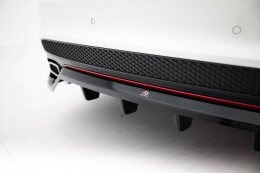 Mittlerer Cup Diffusor Heck Ansatz DTM Look passend für Mercedes-Benz CLA AMG-Line C117 schwarz Hochglanz