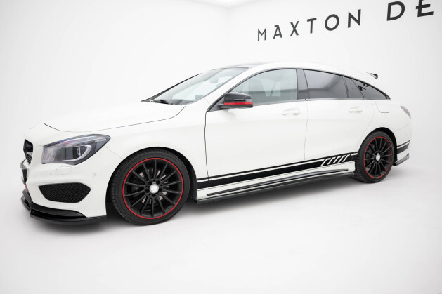 Seitenschweller Ansatz Cup Leisten passend für Mercedes-Benz CLA AMG-Line C117 schwarz Hochglanz