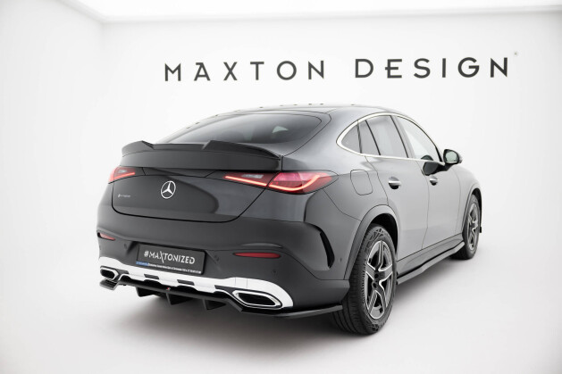 Mittlerer Cup Diffusor Heck Ansatz DTM Look passend für Mercedes-Benz GLC Coupe AMG-Line C254 schwarz Hochglanz