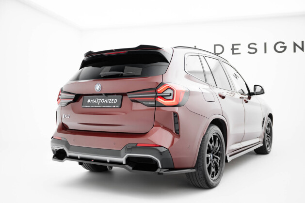 Mittlerer Cup Diffusor Heck Ansatz DTM Look passend für BMW iX3 M-Paket G08 Facelift schwarz Hochglanz