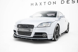 Street Pro Cup Spoilerlippe Front Ansatz passend für Audi TT S / TT S-Line 8J Facelift SCHWARZ+ HOCHGLANZ FLAPS