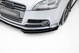 Street Pro Cup Spoilerlippe Front Ansatz passend für Audi TT S / TT S-Line 8J Facelift SCHWARZ+ HOCHGLANZ FLAPS