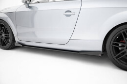 Street Pro Seitenschweller Ansatz Cup Leisten passend für Audi TT S / TT S-Line 8J Facelift SCHWARZ+ HOCHGLANZ FLAPS