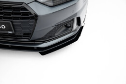 Street Pro Cup Spoilerlippe Front Ansatz + Flaps für Audi A5 F5 Facelift schwarz+ Hochglanz Flaps