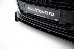 Street Pro Cup Spoilerlippe Front Ansatz + Flaps passend für Audi A5 F5 Facelift SCHWARZ+ HOCHGLANZ FLAPS