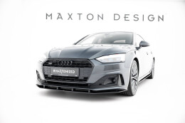Street Pro Cup Spoilerlippe Front Ansatz + Flaps passend für Audi A5 F5 Facelift SCHWARZ