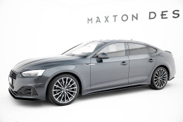 Street Pro Seitenschweller Ansatz Cup Leisten passend für Audi A5 Sportback F5 Facelift SCHWARZ