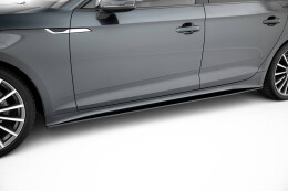 Street Pro Seitenschweller Ansatz Cup Leisten passend für Audi A5 Sportback F5 Facelift SCHWARZ
