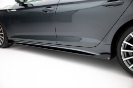 Street Pro Seitenschweller Ansatz Cup Leisten + Flaps für Audi A5 Sportback F5 Facelift schwarz Hochglanz
