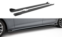 Street Pro Seitenschweller Ansatz Cup Leisten passend für Audi A5 Sportback F5 Facelift SCHWARZ+ HOCHGLANZ FLAPS