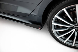 Street Pro Seitenschweller Ansatz Cup Leisten passend für Audi A5 Sportback F5 Facelift SCHWARZ+ HOCHGLANZ FLAPS
