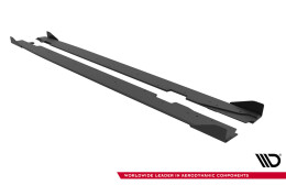 Street Pro Seitenschweller Ansatz Cup Leisten passend für Audi A5 Sportback F5 Facelift SCHWARZ+ HOCHGLANZ FLAPS