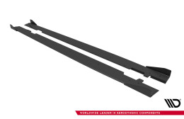 Street Pro Seitenschweller Ansatz Cup Leisten passend für Audi A5 Sportback F5 Facelift SCHWARZ+ HOCHGLANZ FLAPS