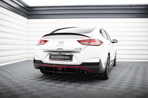 Street Pro Heckschürze Heck Ansatz Diffusor passend für Hyundai I30 N Fastback Mk3 ROT
