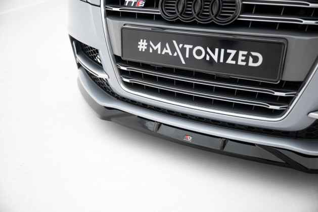 Cup Spoilerlippe Front Ansatz V.2 passend für Audi TT S / TT S-Line 8J Facelift schwarz Hochglanz