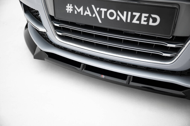 Cup Spoilerlippe Front Ansatz V.3 passend für Audi TT S / TT S-Line 8J Facelift schwarz Hochglanz