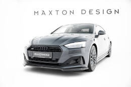 Cup Spoilerlippe Front Ansatz passend für V.1 Audi A5 F5 Facelift schwarz Hochglanz