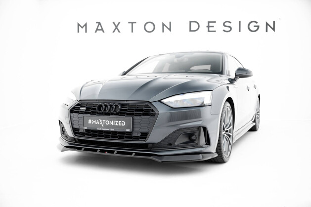 Cup Spoilerlippe Front Ansatz passend für V.2 Audi A5 F5 Facelift schwarz Hochglanz