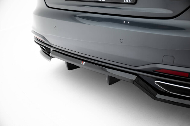 Mittlerer Cup Diffusor Heck Ansatz DTM Look passend für Audi A5 F5 Facelift schwarz Hochglanz