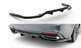 Mittlerer Cup Diffusor Heck Ansatz DTM Look passend für Audi A5 F5 Facelift schwarz Hochglanz