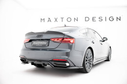 Mittlerer Cup Diffusor Heck Ansatz DTM Look passend für Audi A5 F5 Facelift schwarz Hochglanz