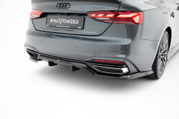 Mittlerer Cup Diffusor Heck Ansatz DTM Look passend für Audi A5 F5 Facelift schwarz Hochglanz