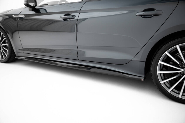 Seitenschweller Ansatz Cup Leisten passend für Audi A5 Sportback F5 Facelift schwarz Hochglanz